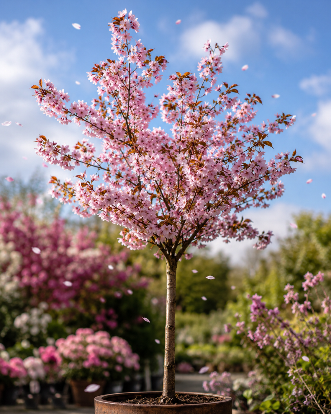 Ornamental cherry in spring blossom
